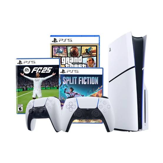 بلايستيشن 5 سليم 1تيرا (إصدار الأقراص) مع ذراعين وشريطين وسماعه و شنطة